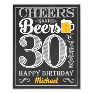 Foto Saludos y cervezas a 30 años feliz Rótulo de cumpl