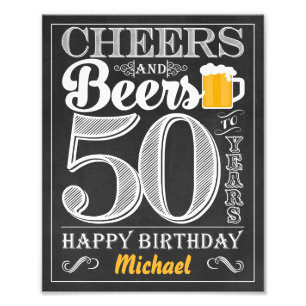 Foto Saludos y cervezas a 50 años feliz Rótulo de cumpl