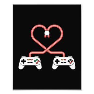 Foto San Valentín de jugador de videojuegos con corazón