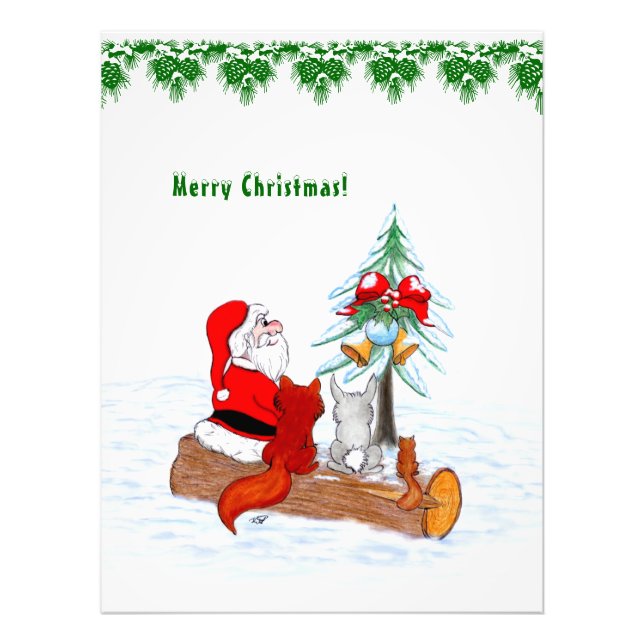 Foto Santa Claus con Fox de Conejo y Squirrel (Frente)
