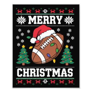 Foto Santa de estilo suéter feo de Navidad Fútbol Ameri