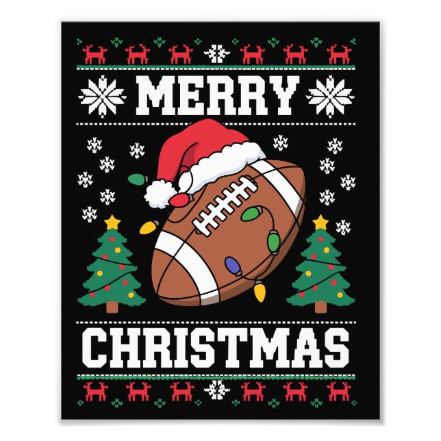 Foto Santa de estilo suéter feo de Navidad fútbol ameri (Frente)