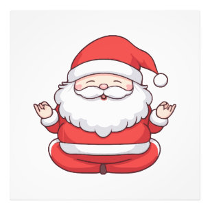 Foto Santa divertido Kawaii Yoga Meditación