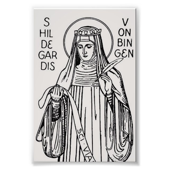 Foto Santa Hildegarda de Bingen abadesa benedictina (Frente)