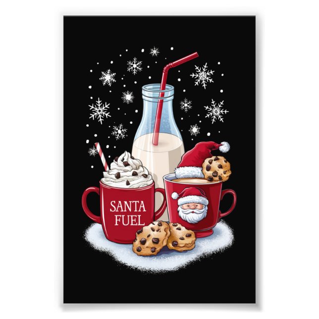 Foto Santa Navidades Leche y Cookies Latte Family Xmas (Frente)