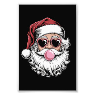 Foto Santa Retro Con Gafas Soplando Burbuja Navidad 