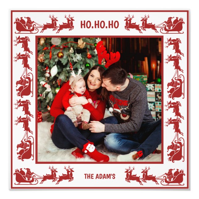 Foto  Santa Sleigh Ride Christmas Photo Frame (Frente)