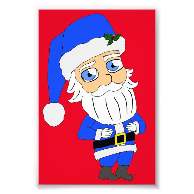 Foto Santa Traje Azul Chibi (Frente)