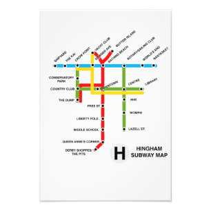 Foto Sátira del mapa del metro de Hingham Massachusett