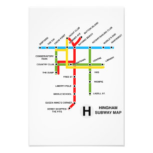 Foto Sátira del mapa del metro de Hingham Massachusetts