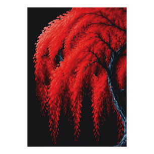 Foto Sauce Llorón Cárdeno – Pintura de árbol de técnica