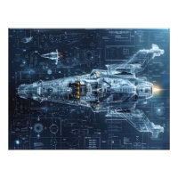 Sci-Fi de Space Ship Blueprint