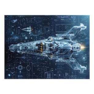 Foto Sci-Fi de Space Ship Blueprint