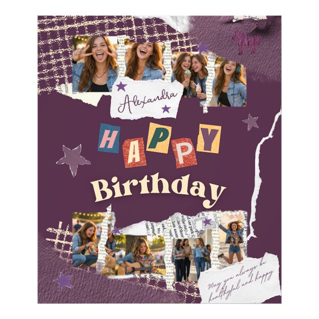 Foto Scrapbook Style Party Photo  Birthday Backdrop (Frente)
