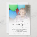 Foto Script 90º Invitación a la fiesta de cumpleañ<br><div class="desc">Foto Script 90th Birthday Party Invitation. Disponible digitalmente e impreso. Un diseño minimalista totalmente personalizable para noventa o cualquier fiesta de cumpleaños de edad,  Simplemente reemplace la foto de ejemplo con su propio favorito y personalice el texto según sea necesario</div>