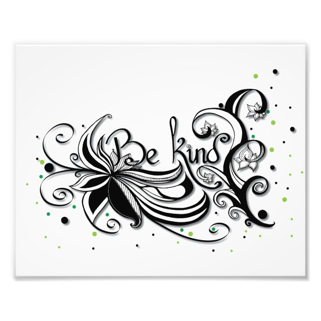 Foto ¡SÉ AMABLE! cita caligráfica inspiradora (Frente)