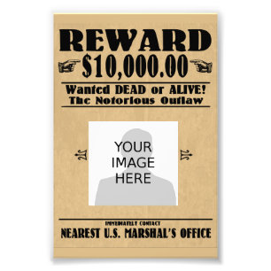 Foto Se busca vivo o muerto personalizado