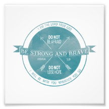 Sé fuerte y valiente, escrituras Verde azuladas