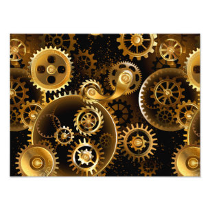 Foto Seamless Steampunk Brass Gears