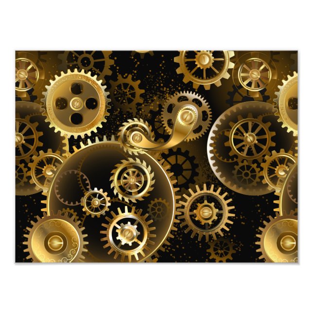 Foto Seamless Steampunk Brass Gears (Frente)