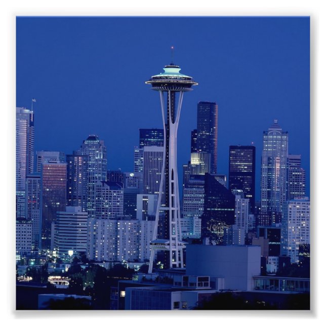 Foto Seattle En La Noche Washington Downtown Space Need (Frente)