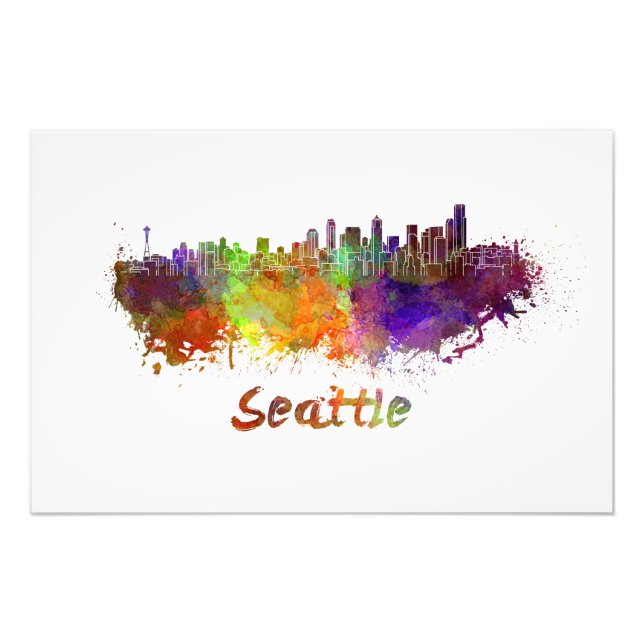 Foto Seattle skyline in watercolor (Frente)