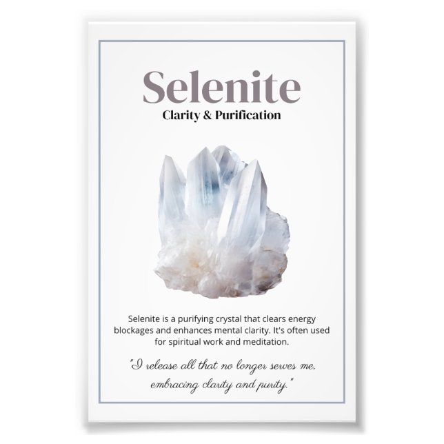Foto Selenite Crystal Meaning Poster (Frente)