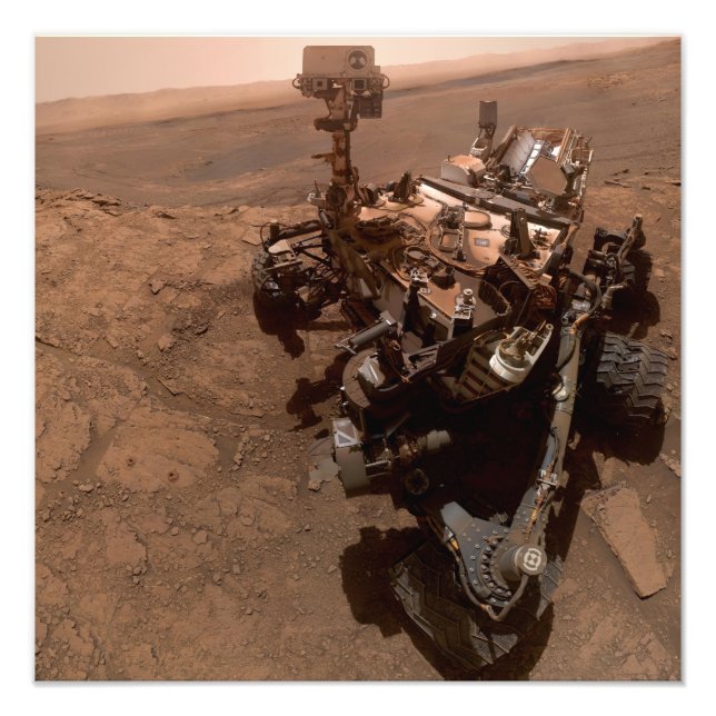 Foto Selfie de Marte Curiosity Marciano Rojo (Frente)