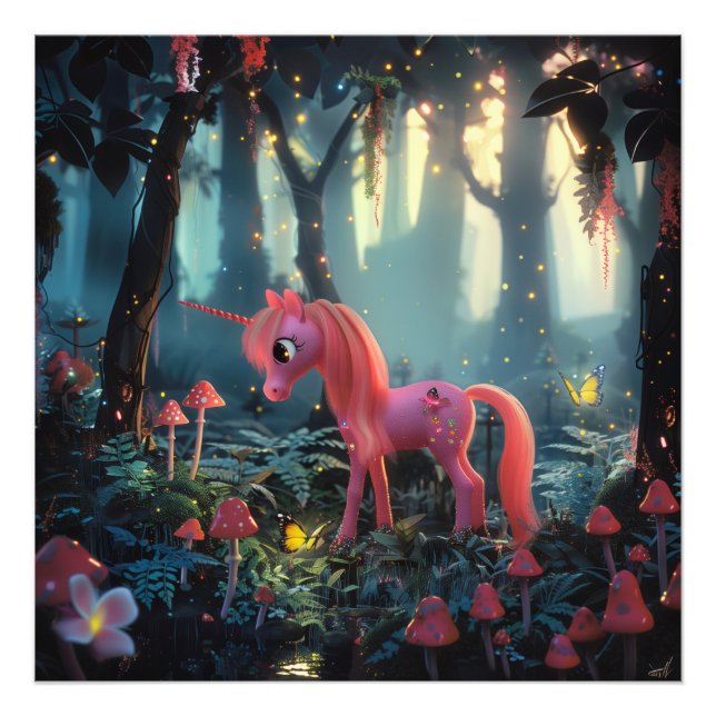 Foto Selva de luciérnagas encantada Unicornio. (Frente)