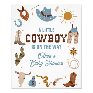 Foto Señal de Baby Shower de Vaquero Occidental