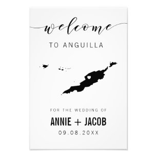 Foto Señal de bienvenida del Boda de mapas de Anguila,