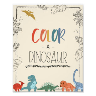 Foto Señal de cumpleaños de dinosaurio para colorear