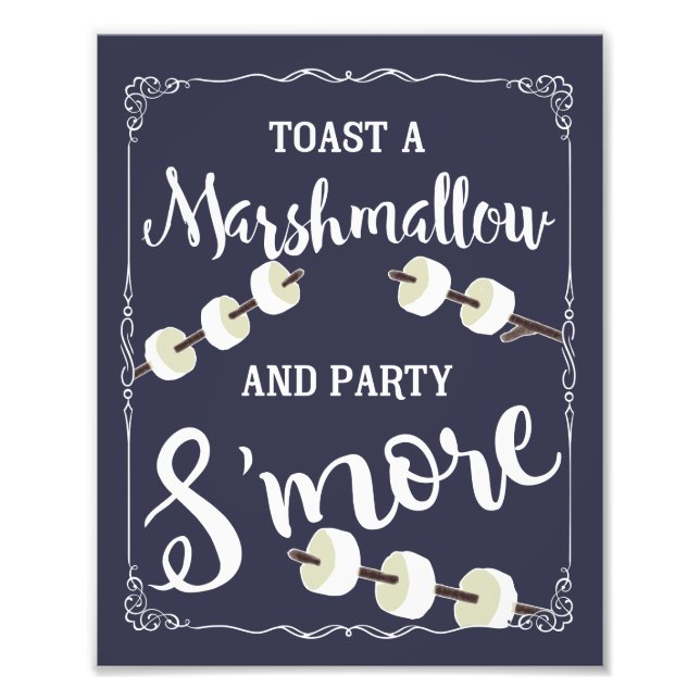 Foto Señal de fiesta y boda de la Navy Blue Smore (Frente)