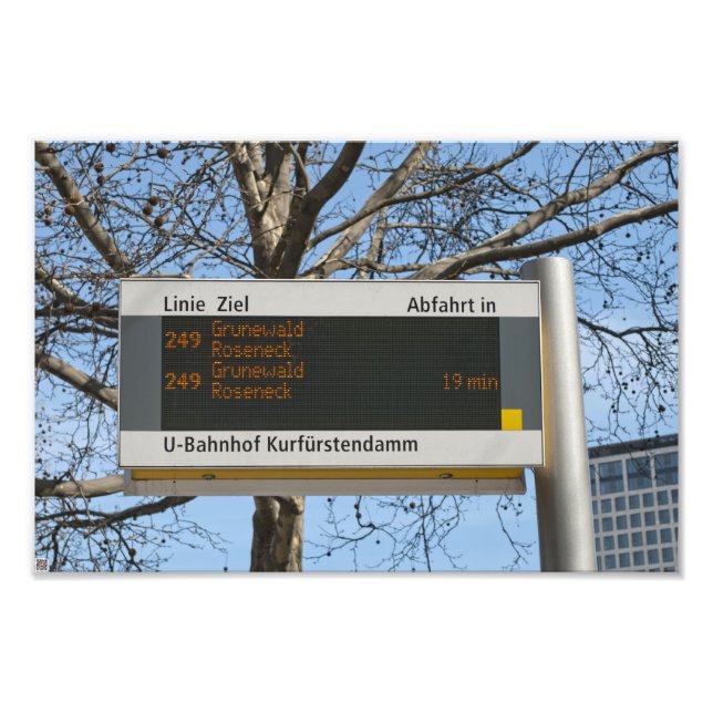 Foto Señal de parada de autobús en Berlín (Frente)