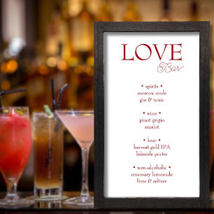Foto Sencillo Rótulo de bar Boda de amor rojo elegante