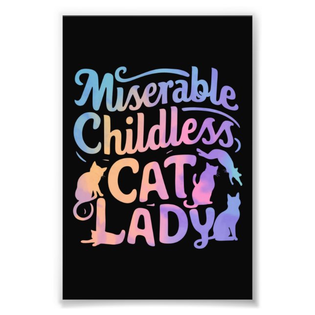 Foto Señora de gatos sin hijos miserable (Frente)