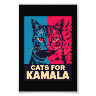 Foto Señora de gatos sin hijos vota por Kamala Harris 2
