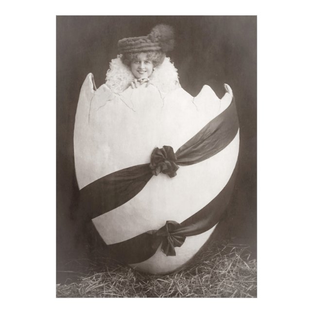 Foto Señora del Huevo de Pascua Vintage (Frente)