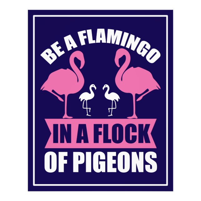 Foto Ser Un Flamenco En Una Bandada De Palomas (Frente)