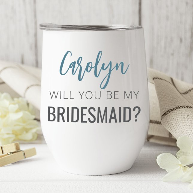 Foto: "¿Serás mi dama de honor? (Will you be my bridesmaid? Wine tumbler bridal party gift)