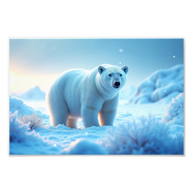 Foto Serene Arctic Sunset con oso polar - Naturaleza (Frente)