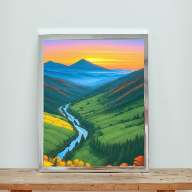 Foto Serene Sunset sobre un río sinuoso (Subido por el creador)