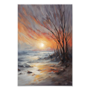 Foto Serene Winter Sunset - Arte paisajístico natural