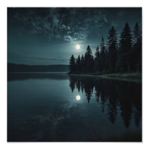 Foto Serenidad del lago bajo la luz de la luna