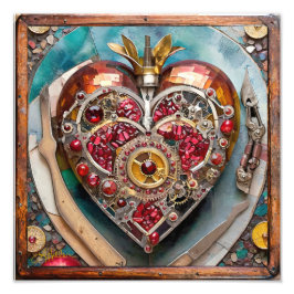 Foto Serie Steampunk Corazón de Granada Rubí