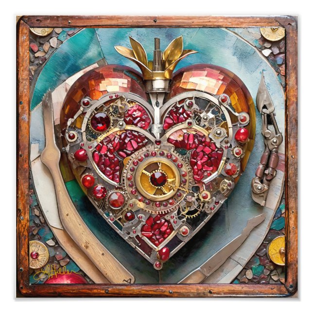 Foto Serie Steampunk Corazón de Granada Rubí (Frente)