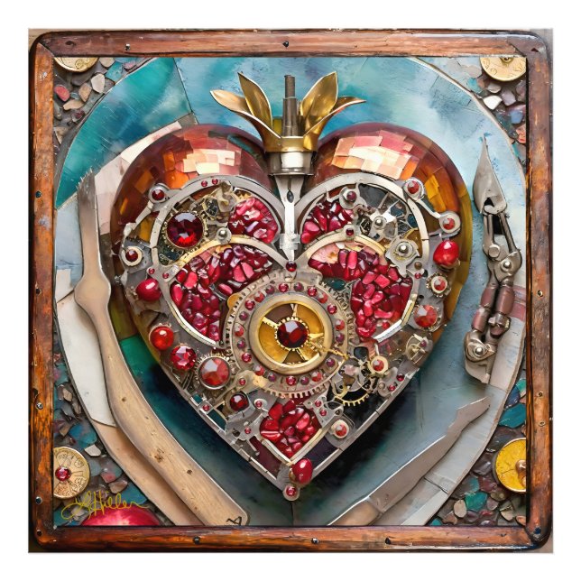 Foto Serie Steampunk Corazón de Granada Rubí (Frente)