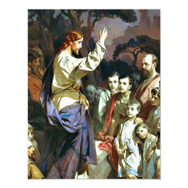 Foto Sermón en el Monte, pintura artística fina (Frente)