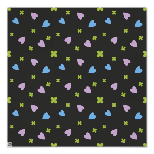 Foto Shamrock and Hearts Pattern (Frente)