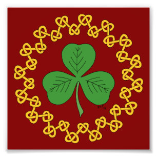 Foto Shamrock y Knotwork en rojo